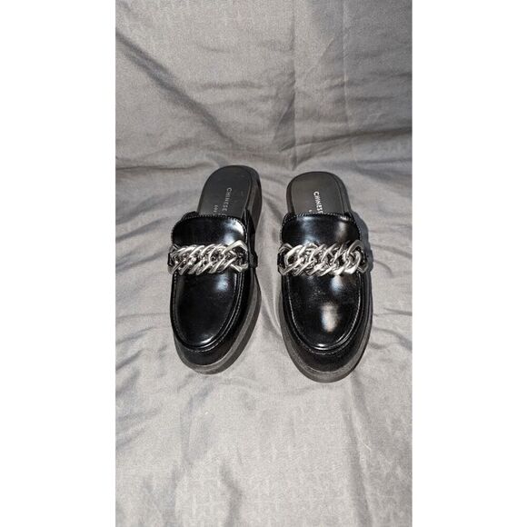 NWOB Chinese Laundry Paris Black W/Silver Chain Mule Size: 5 - Picture 1 of 6
